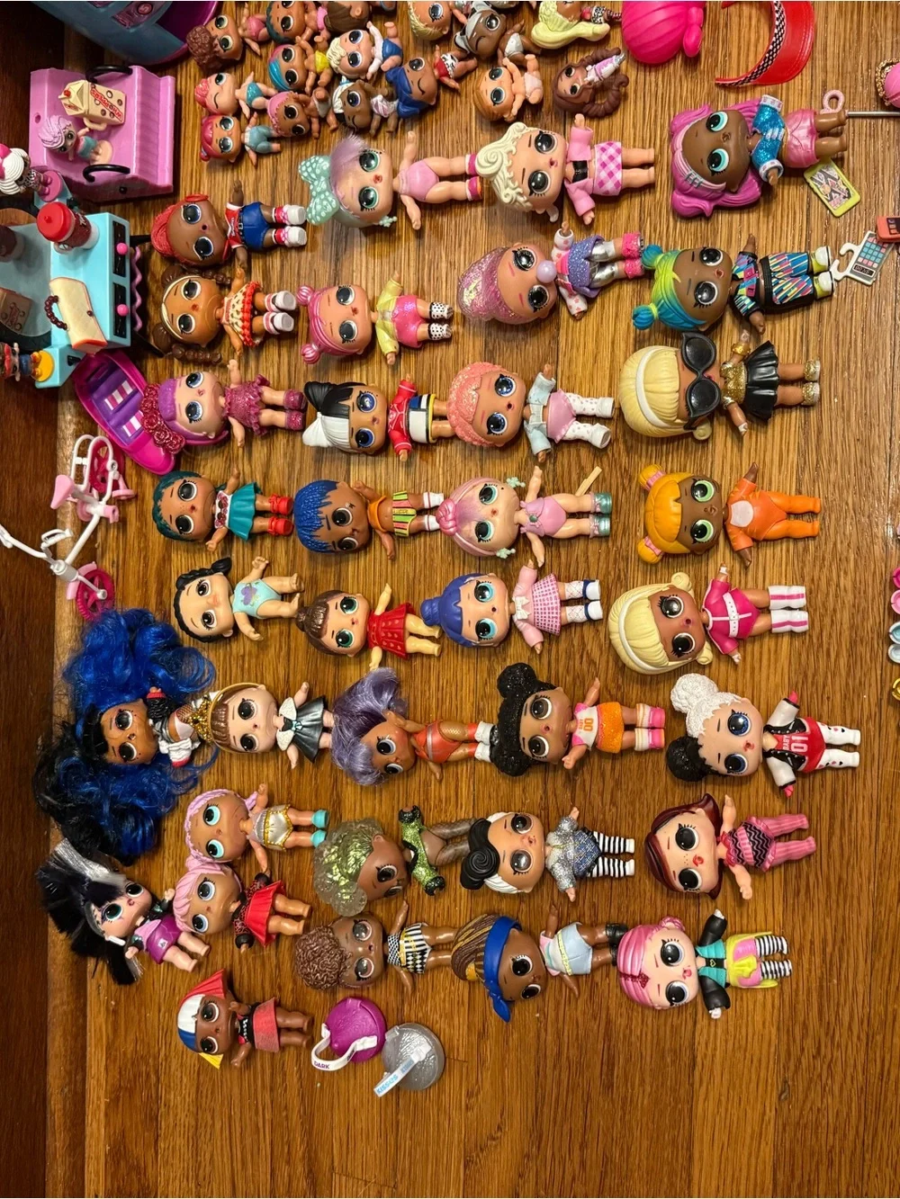L.O.L. Surprise! Assorted Doll & Accessory Mega Lot - Pink, Blue, Purple
